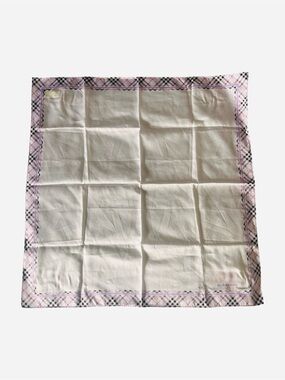 Burberry Cream Pink Plaid Scarf/Handkerchief